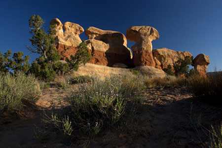 The last remnants of an ancient geologic formation in Devil's Garden, Utah